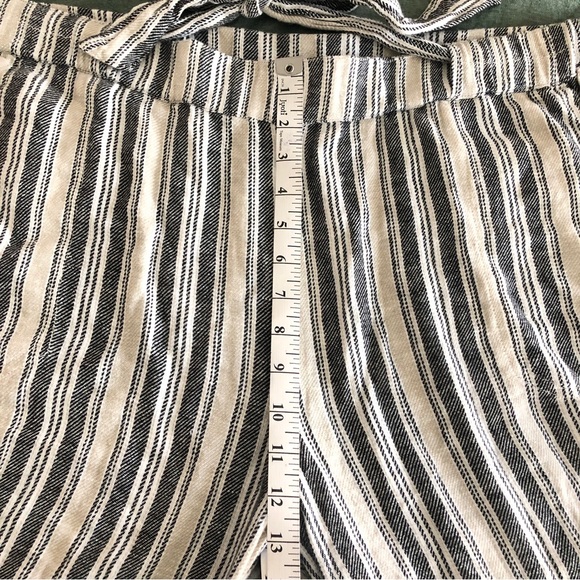 Women’s Plus Size Striped Linen Blend Wide Leg Cropped Pants - Calson - 1X - Picture 11 of 13